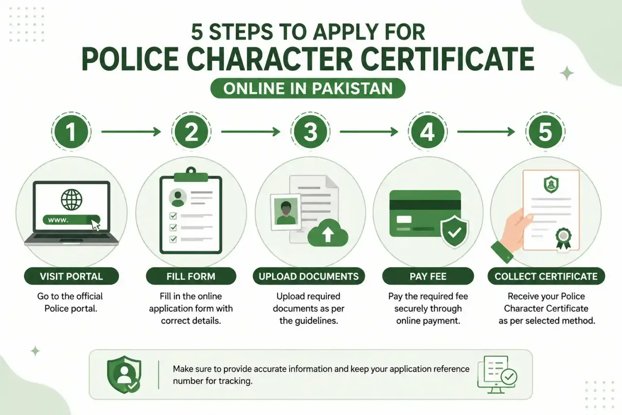 Step by step process to apply for police character certificate online in Pakistan