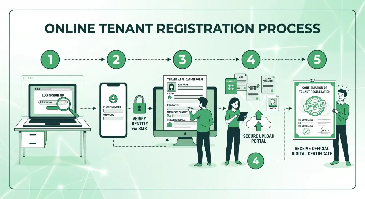 Online tenant registration steps on Punjab Police portal